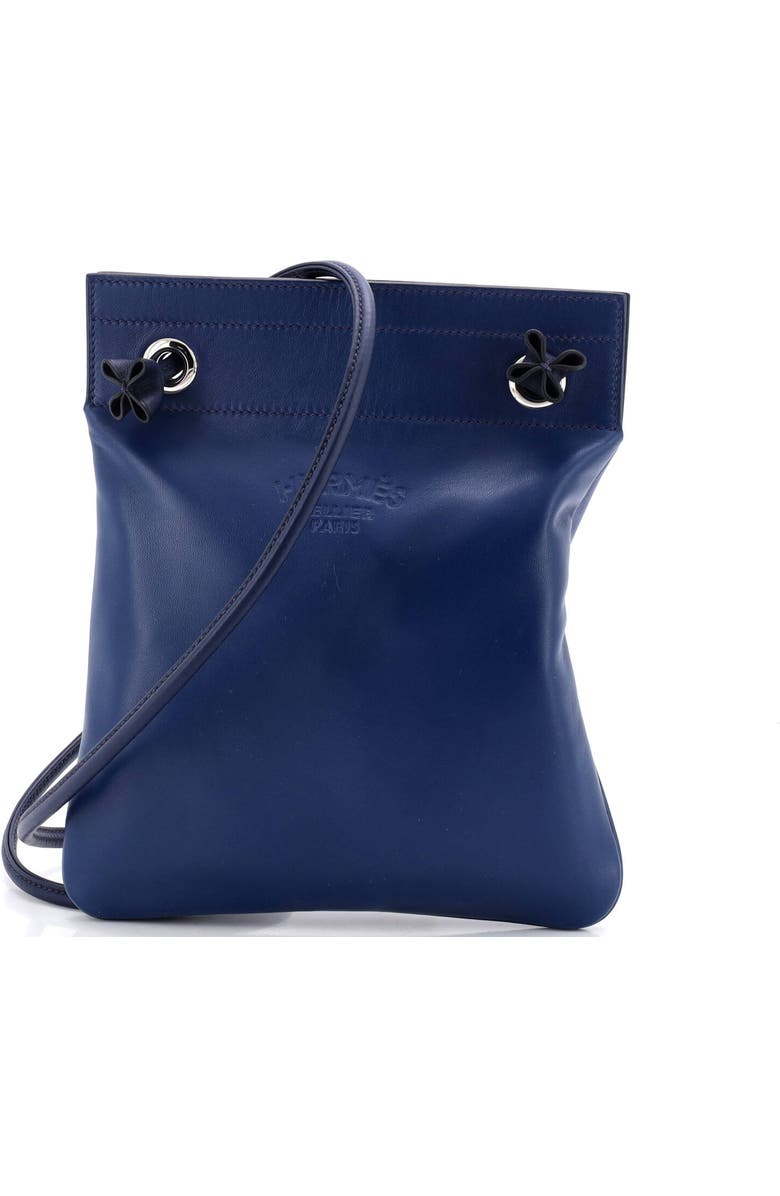 Pre-Owned Hermes Aline Bag Milo Lambskin and Swift Mini, Main, color, Bleu Saphir