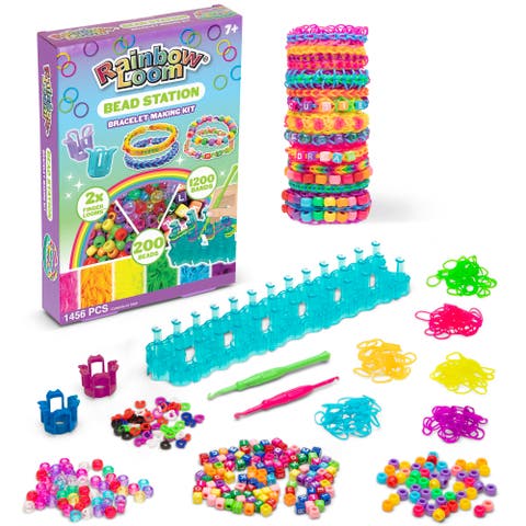 Bead Station 1200 Bands, 200 Beads, Loom Kit, Kids 7+