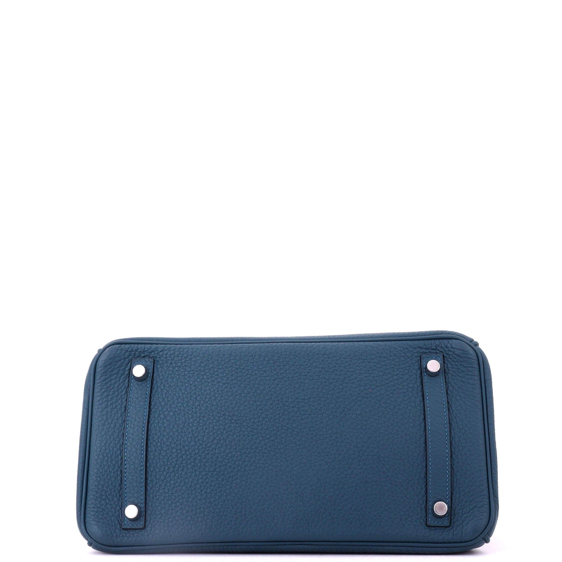 Pre-Owned Hermes Birkin Handbag Blue Togo with Palladium Hardware 30, Alternate, color, Colvert