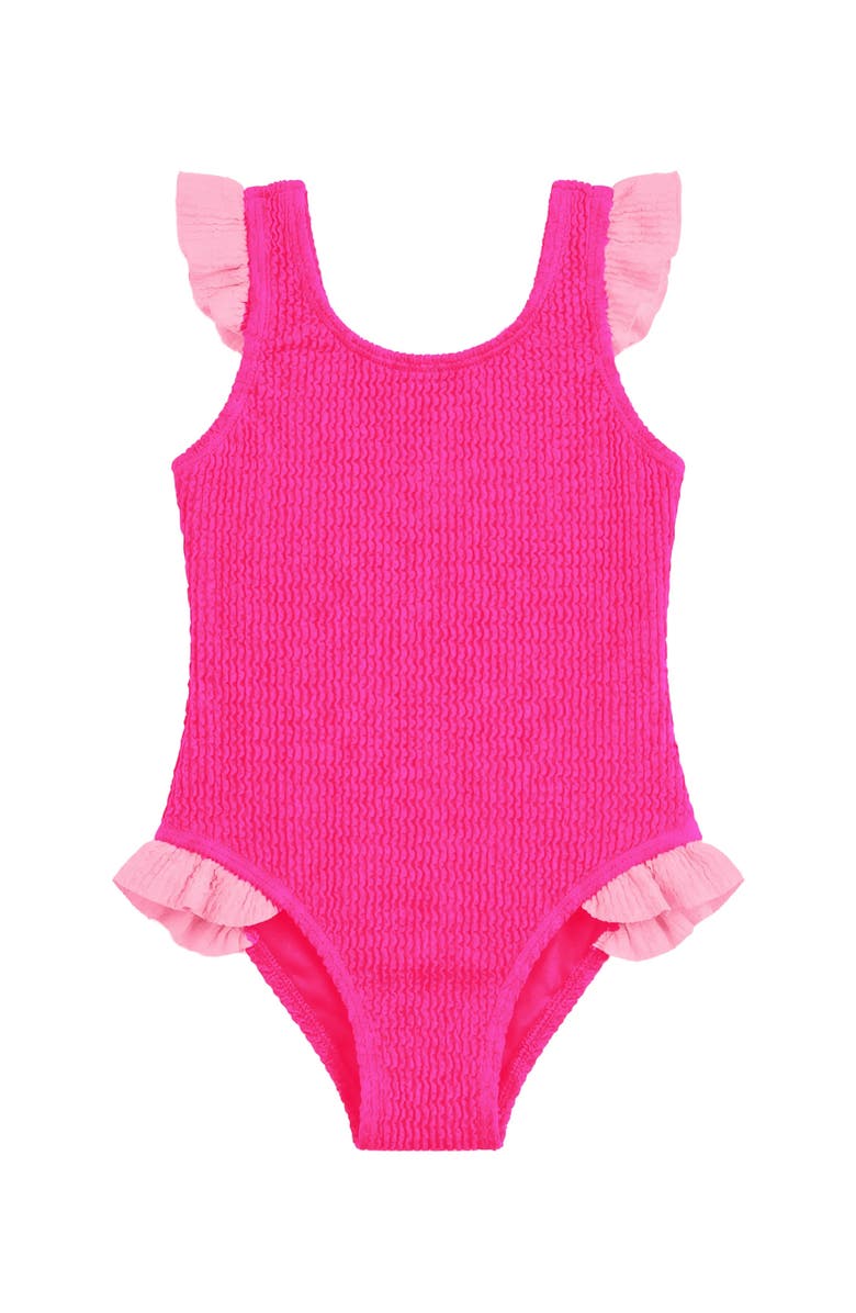 Limeapple Toddler Crinkle Ruffle One Piece, Main, color, Fuschia