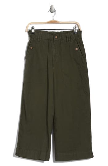 Shop Democracy High Waist Crop Wide Leg Pants In Caper