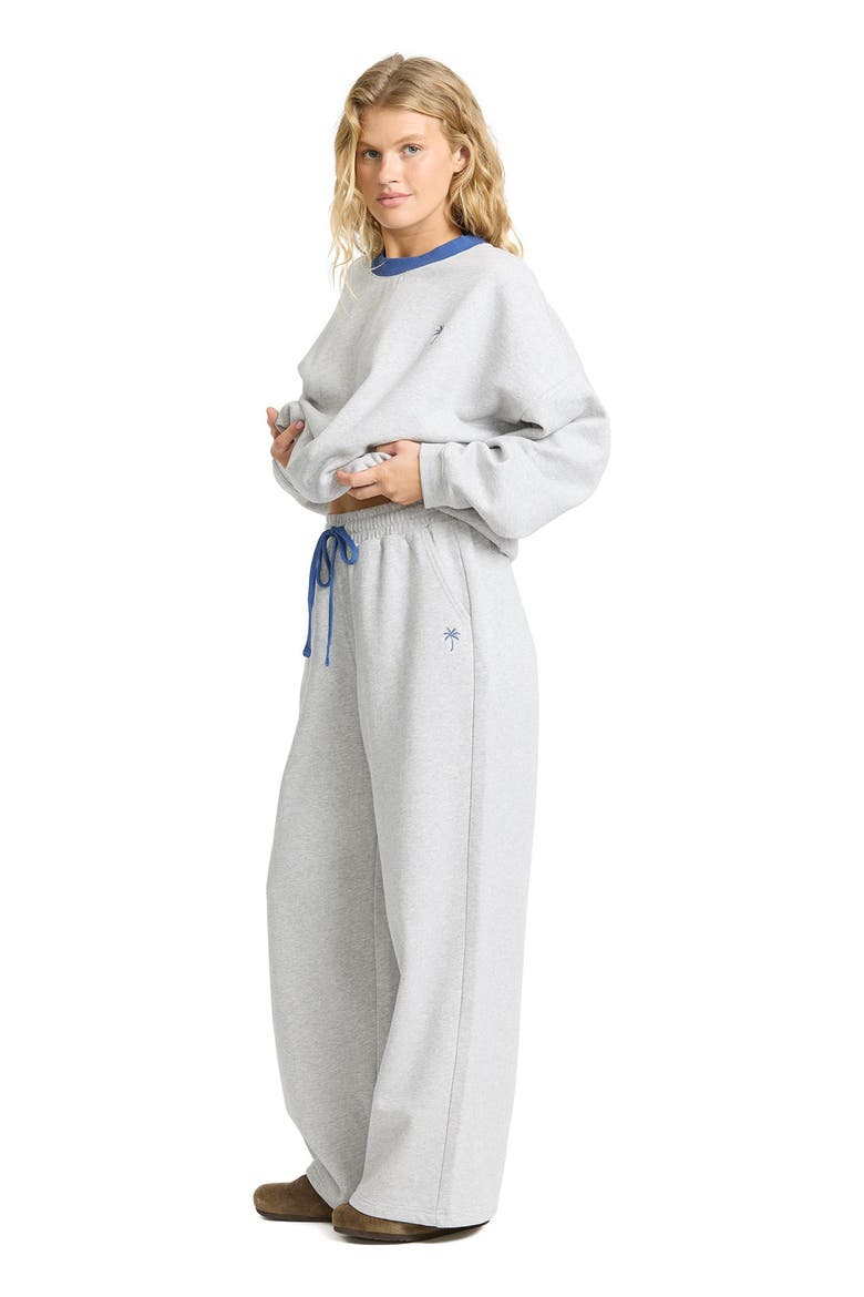Sunset Wide Leg Fleece Pants, Alternate, color, HEATHER GRAY