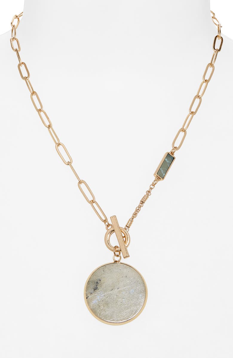 Nordstrom Agate Disc Pendant Necklace, Alternate, color,