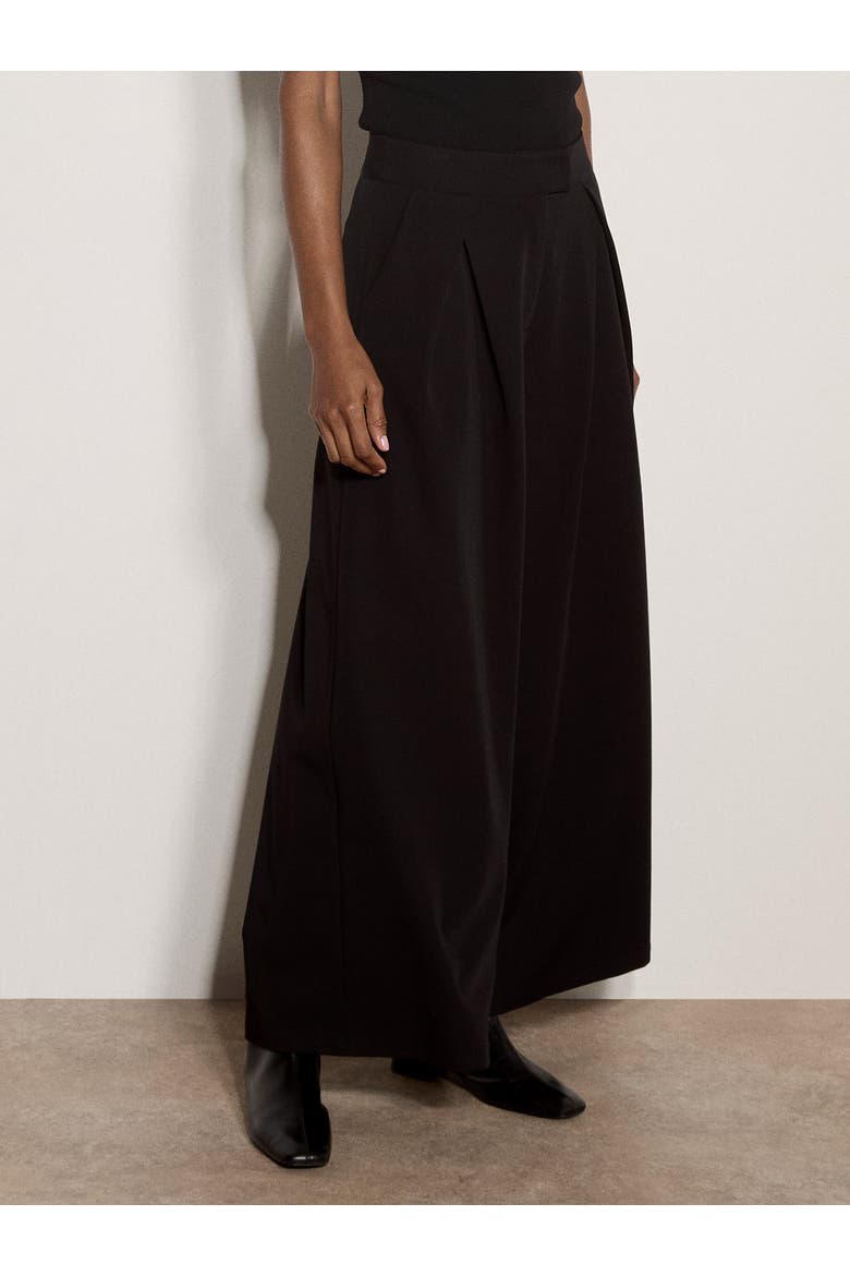 Folded Front Pleat Tailor Trouser, Alternate, color, Black