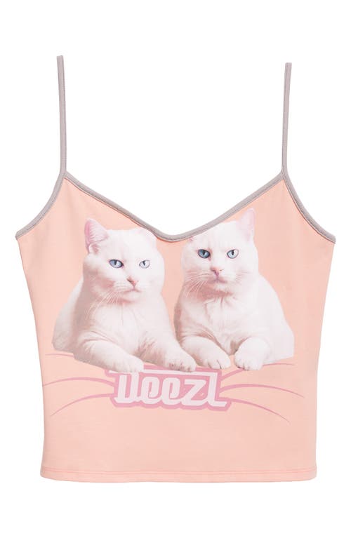 Diesel T-top R2 Cats Pink Cotton Jersey Tank Top In Pink