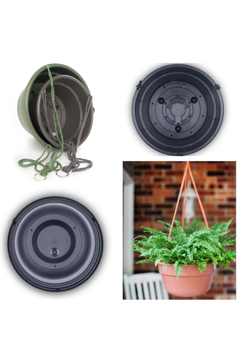 Dura Cotta Self Watering Hanging Basket Planter 12 Inch Black, Alternate, color, Black