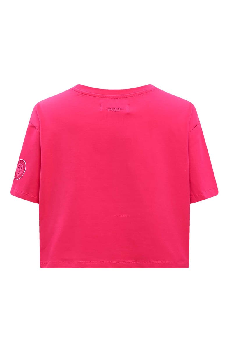 PRO STANDARD Women's Pro Standard Pink Texas Rangers Triple Pink Boxy Cropped T-Shirt, Alternate, color,