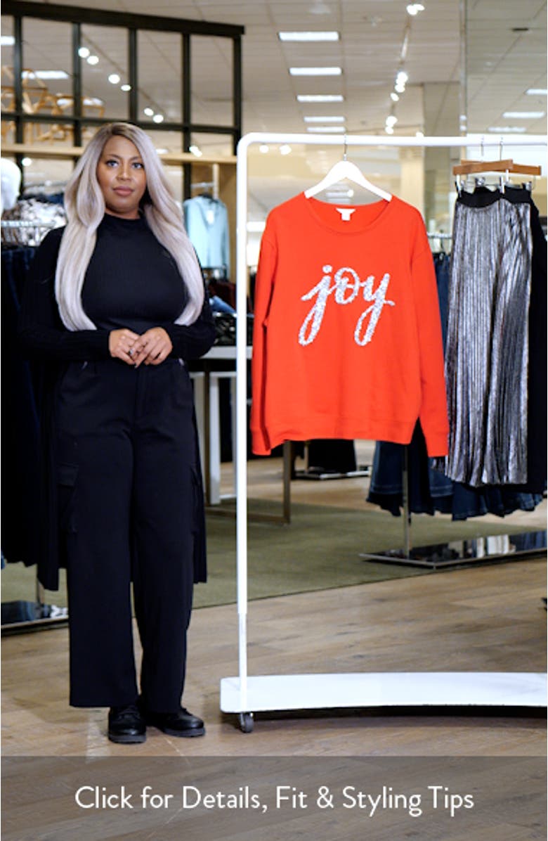Joy Embellished Cotton Blend Sweatshirt, sales video thumbnail