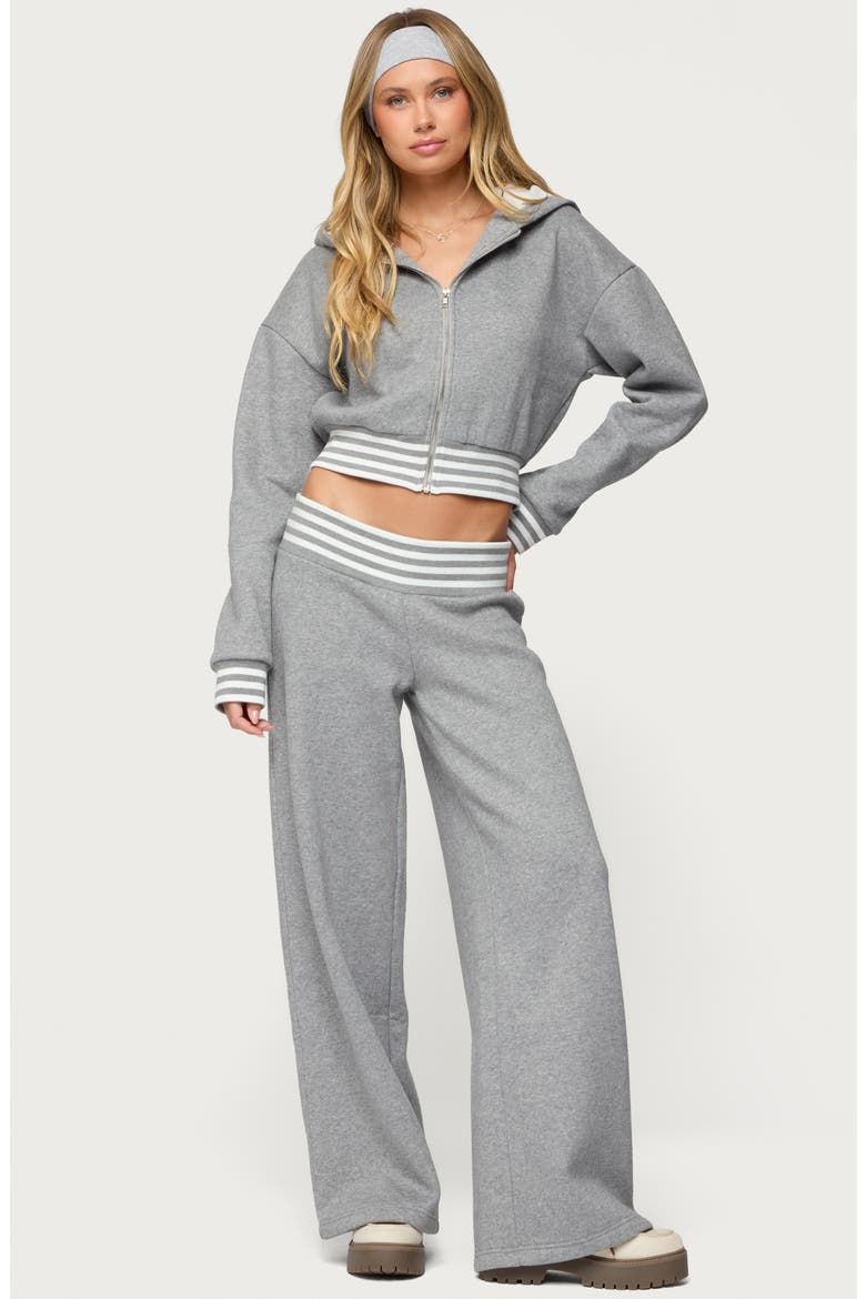 Eloura Stripe Waist Low Rise Sweatpants, Alternate, color, GRAY-MELANGE