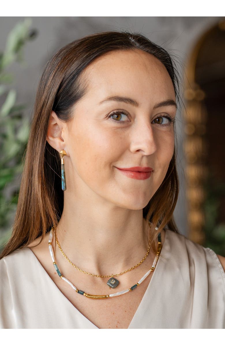 Loni Paul Jewelry Labradorite Long Drop Earrings, Alternate, color, Gold