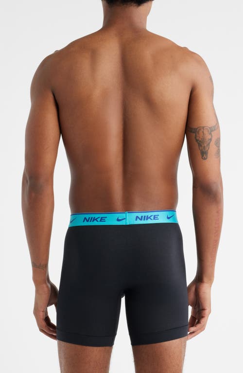 Nike Dri-fit Essential Assorted 3-pack Stretch Cotton Boxer Briefs In Black