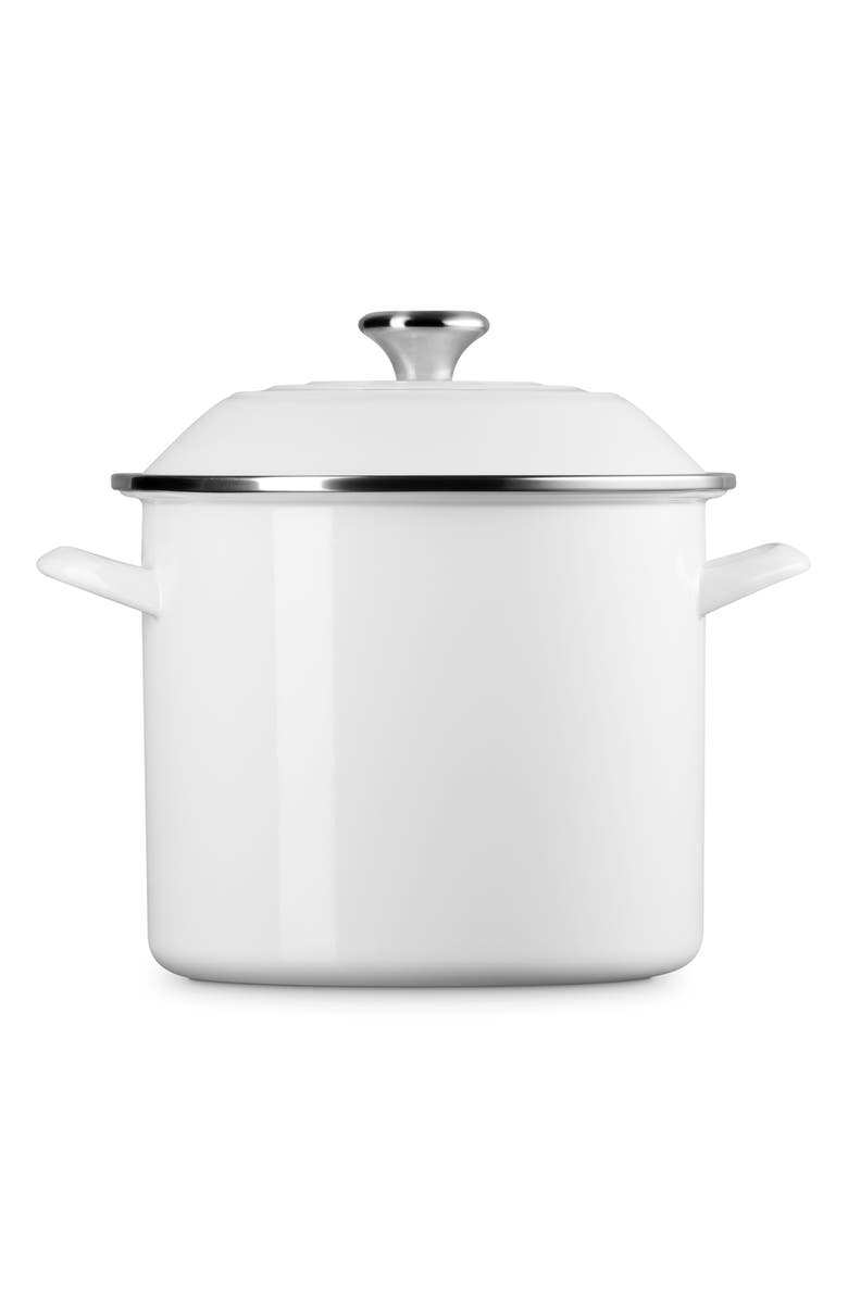 Le Creuset 8-Quart Enameled Stainless Steel Stock Pot, Alternate, color, White