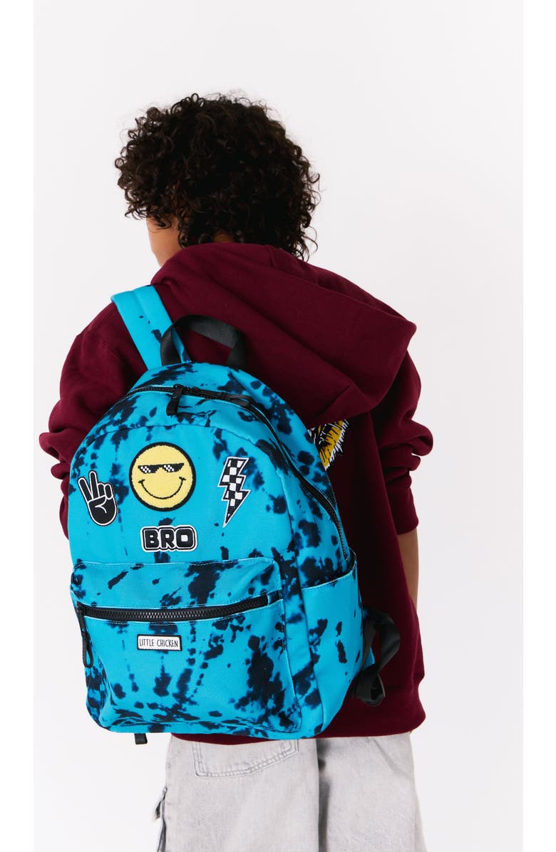 Little Chicken KIDS PATCHED BACKPACK, Alternate, color, Black/ Teal Multi