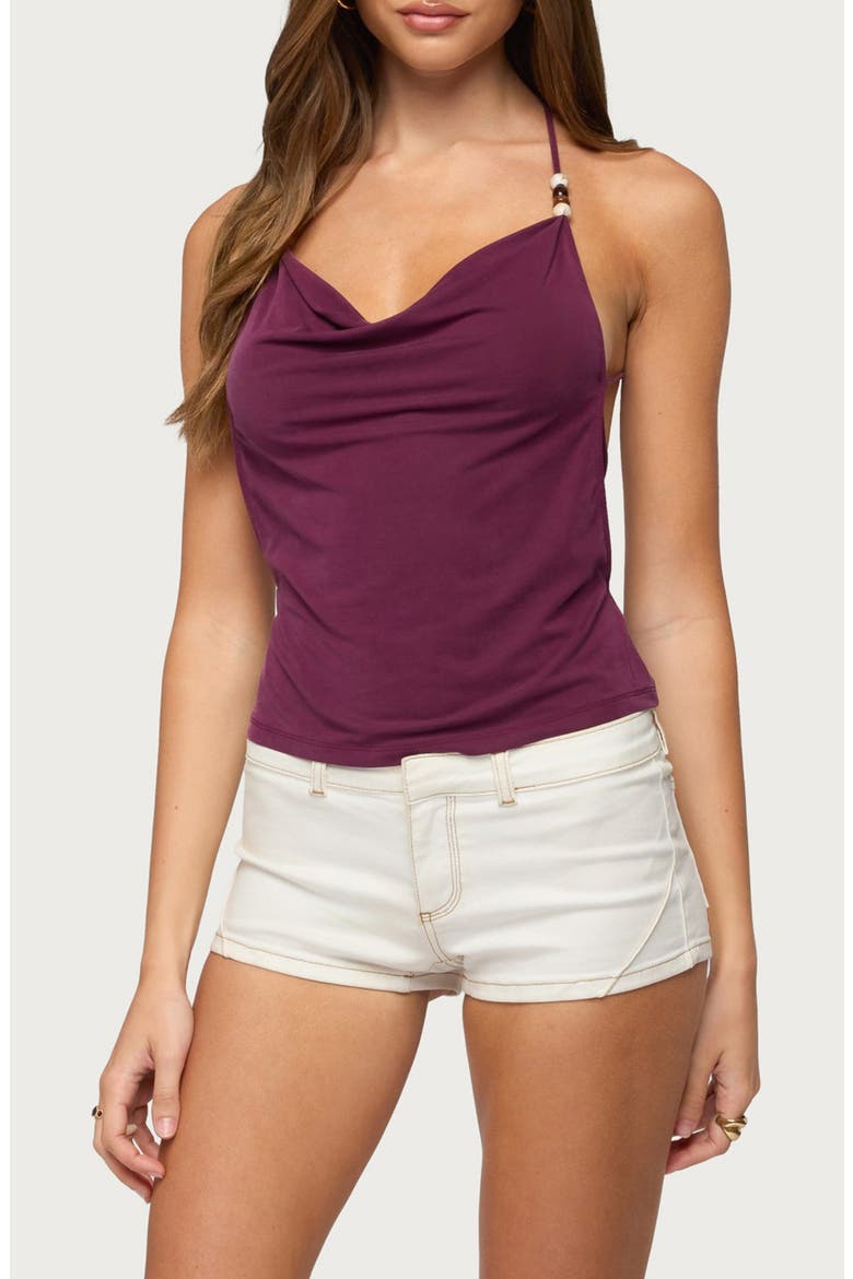 Turner Cowl Neck Open Back Camisole, Main, color, PURPLE