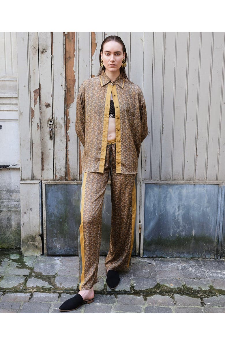 Monzlapur Paisley Motif Pant with Stripe, Alternate, color, Mustard