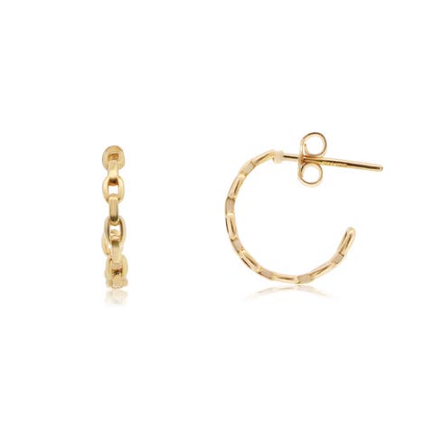 Oval Link Hoop Earrings