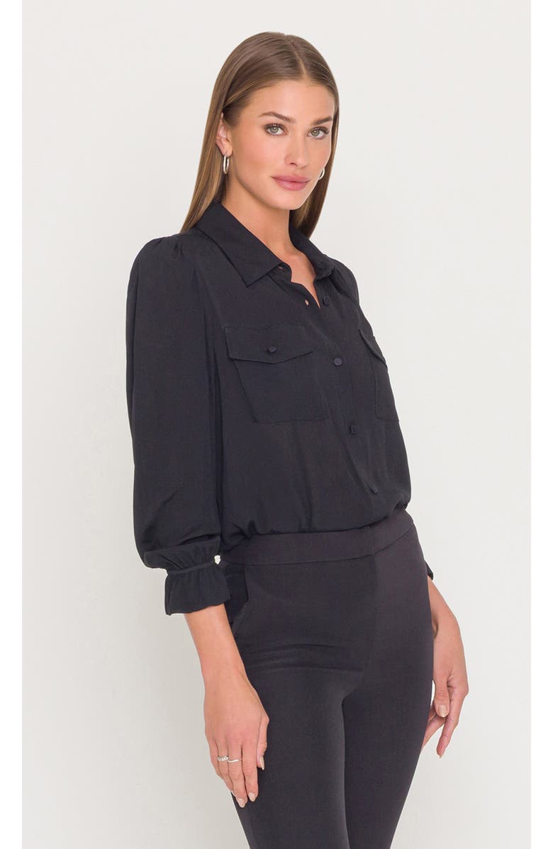 Generation Love Priya Georgette Shirt, Alternate, color, Black