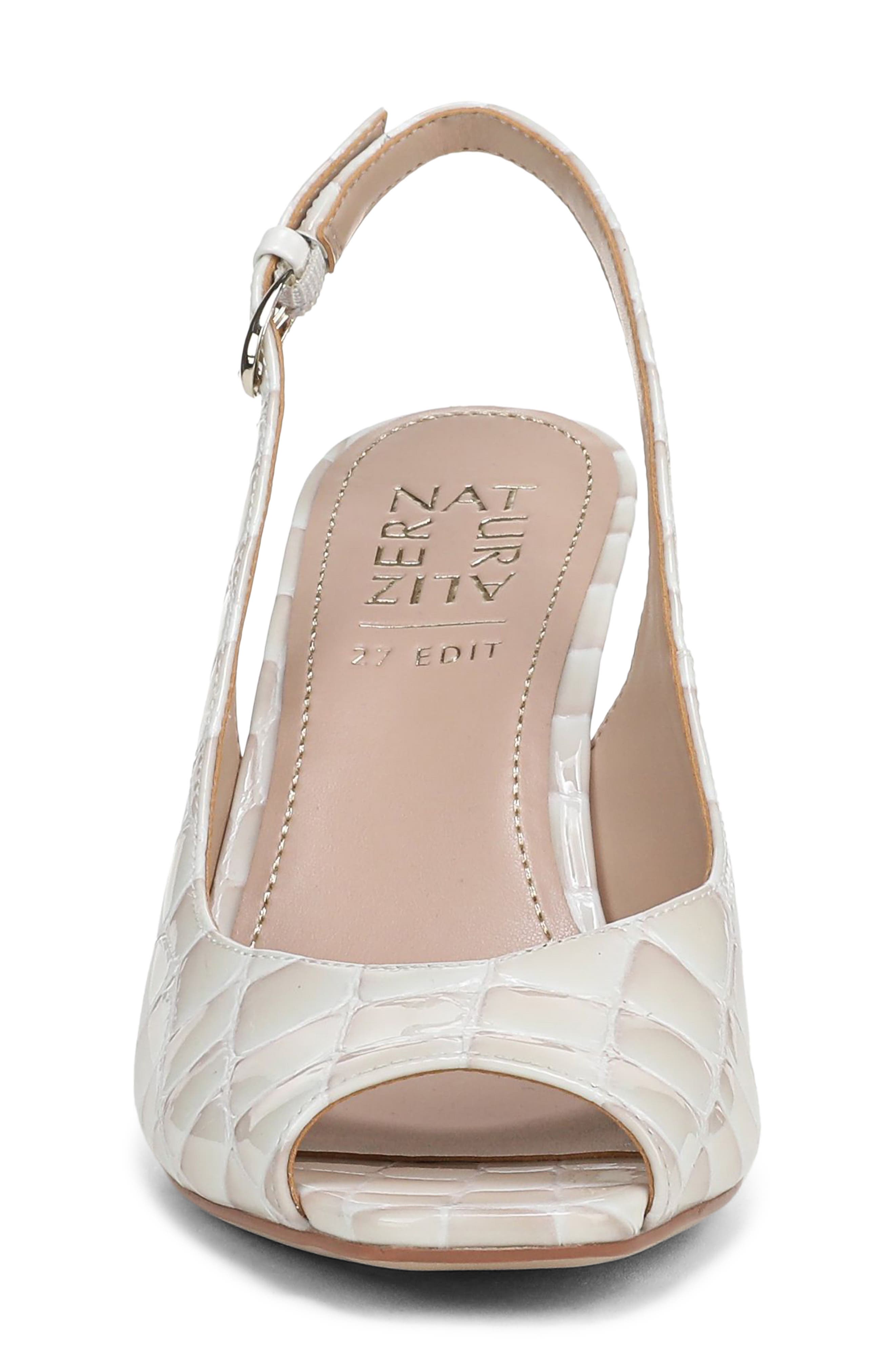 Alexa Peep Toe Slingback Pump, Alternate, color, WARM WHITE