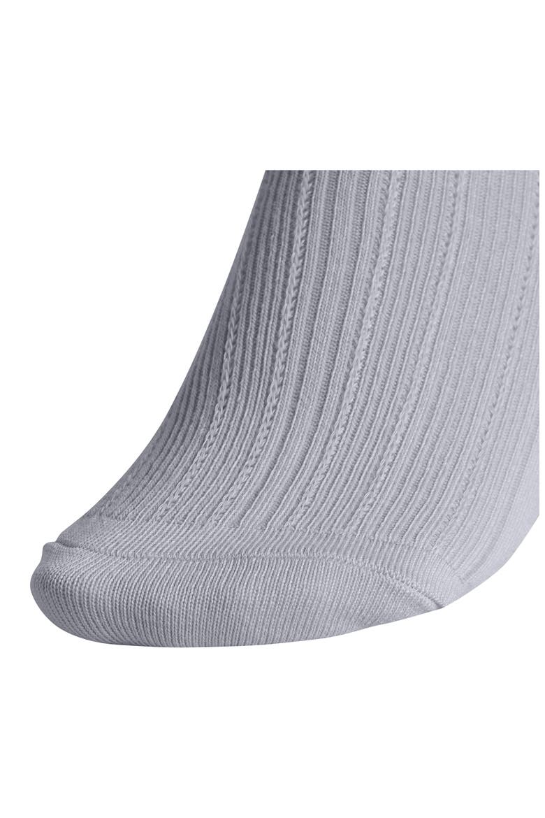 3-Stripe Superlite Quarter Length Socks, Alternate, color, HEATHER GREY/ WHITE/ GLOW BLUE