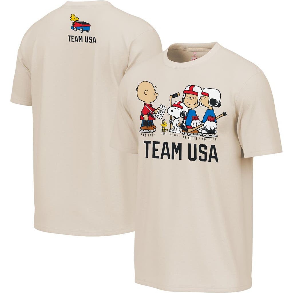 Outerstuff Cream Team Usa X Peanuts Team Hustle T-shirt In White