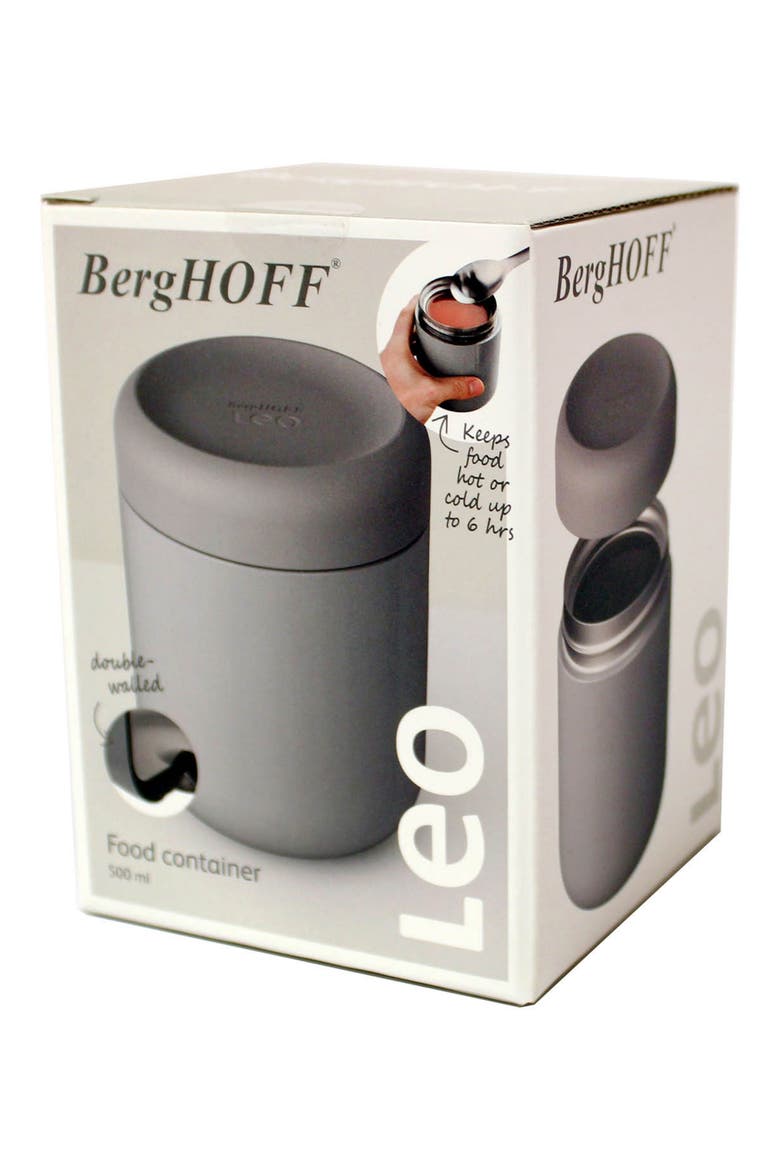 Leo 2-Piece Food Container Set, Alternate, color, GREY/ GREEN