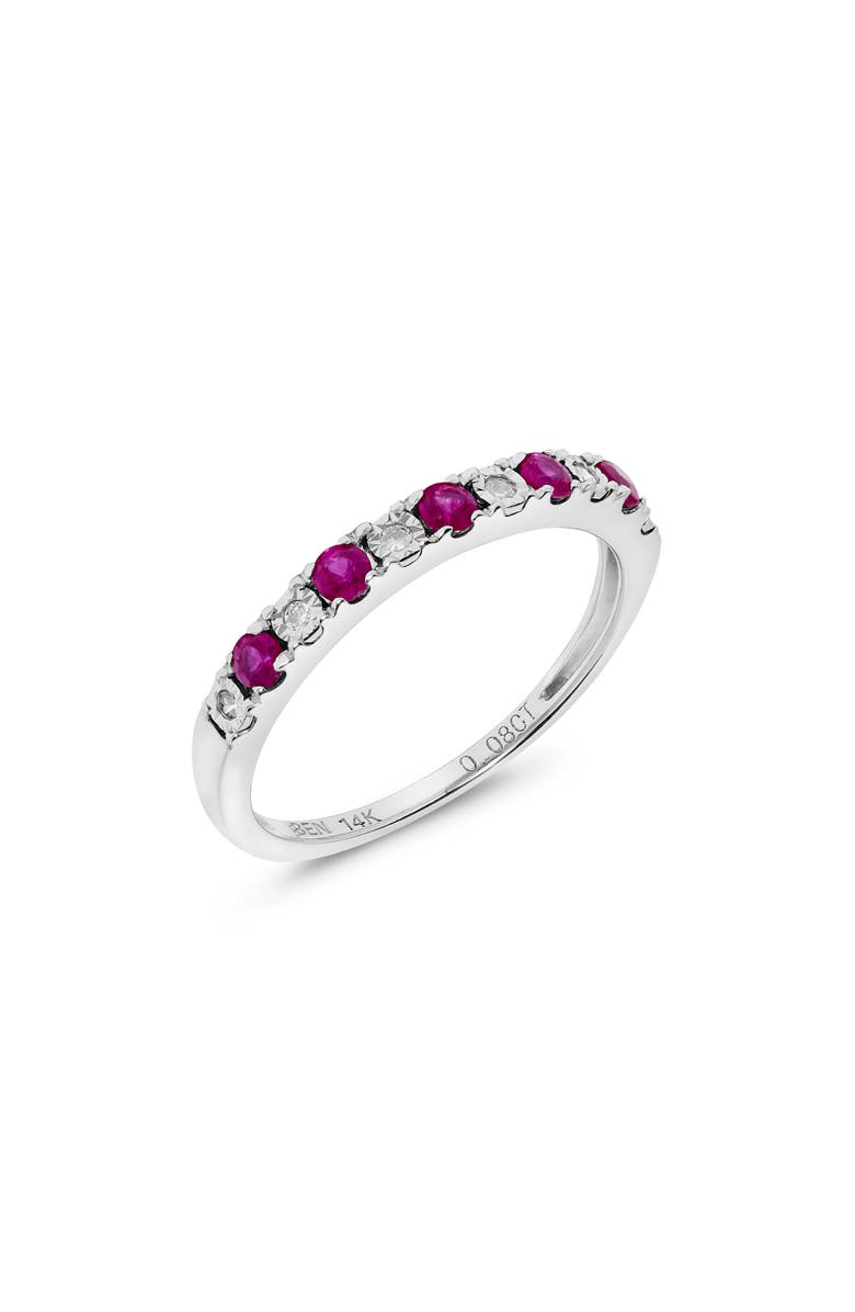 H.J. Namdar Diamond & Stone Stackable Ring - 0.38ct., Alternate, color, White Gold/ Ruby/ Diamond