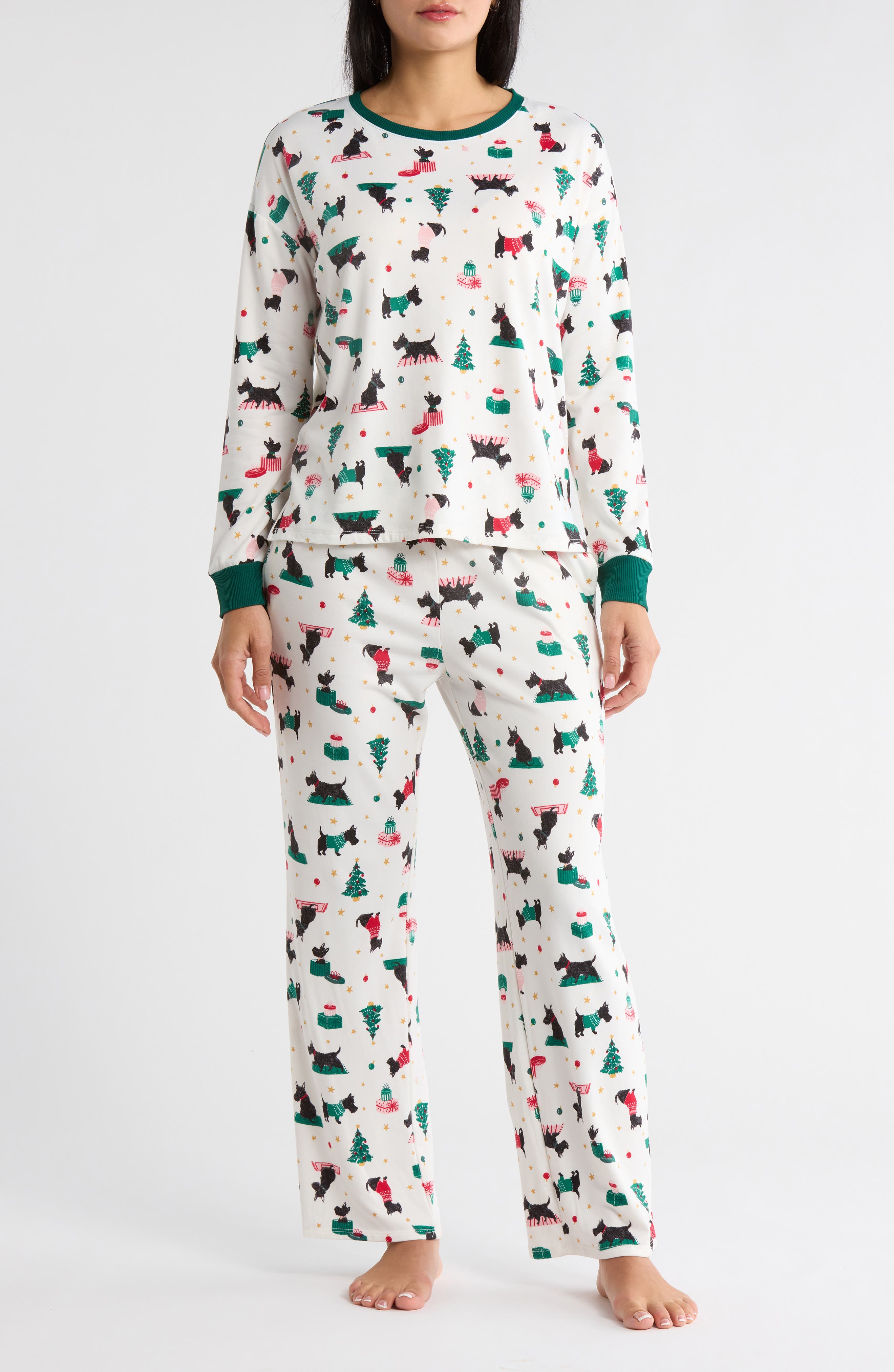 Holiday Long Sleeve Top, Shorts & Pants Pajamas