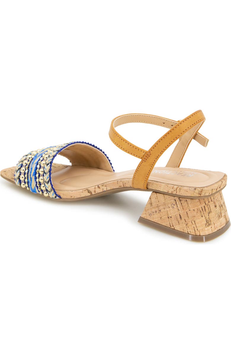 Reaction Kenneth Cole Buena Block Heel Sandal, Alternate, color, Blue Fabric