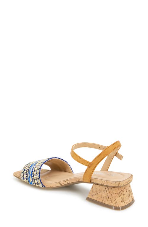 Reaction Kenneth Cole Buena Block Heel Sandal In Blue Fabric