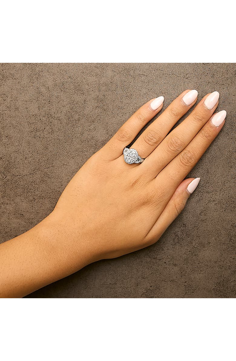 Haus of Brilliance 10K White Gold 1.0 Cttw Diamond Oval Cluster with Halo Vintage-Inspired Ring, Alternate, color, White