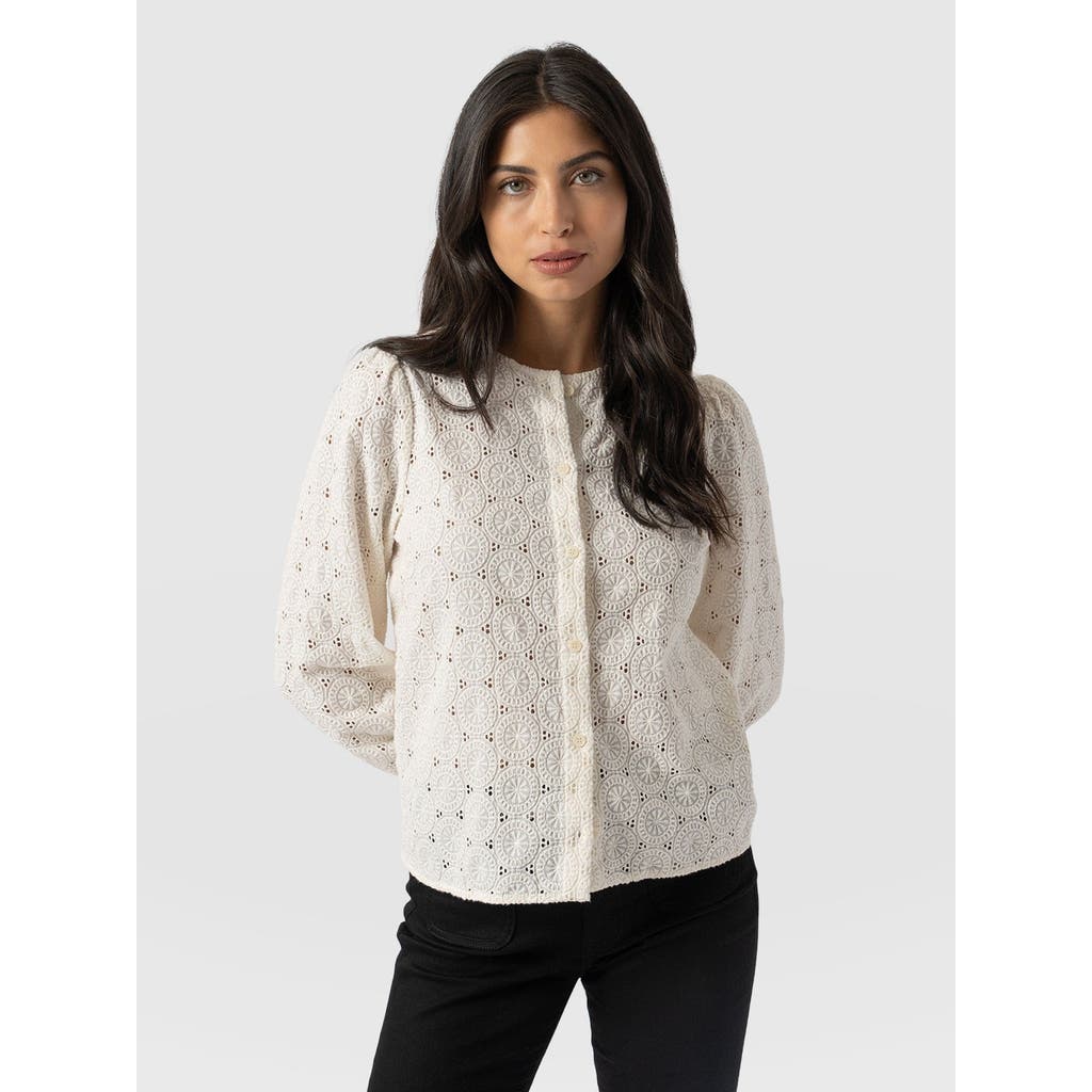 Saint + Sofia Tabitha Blouse In Neutral