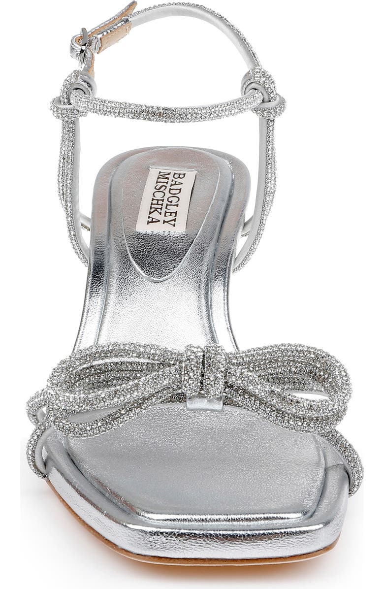 Badgley Mischka Collection Dandelion Ankle Strap Sandal, Alternate, color, Silver Leather