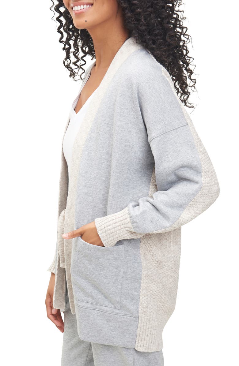Splendid Jayla Mixed Media Open Front Cardigan, Alternate, color, 