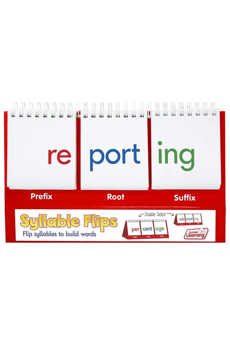 Syllables Educational Flip Flash Cards, Alternate, color, Multicolored