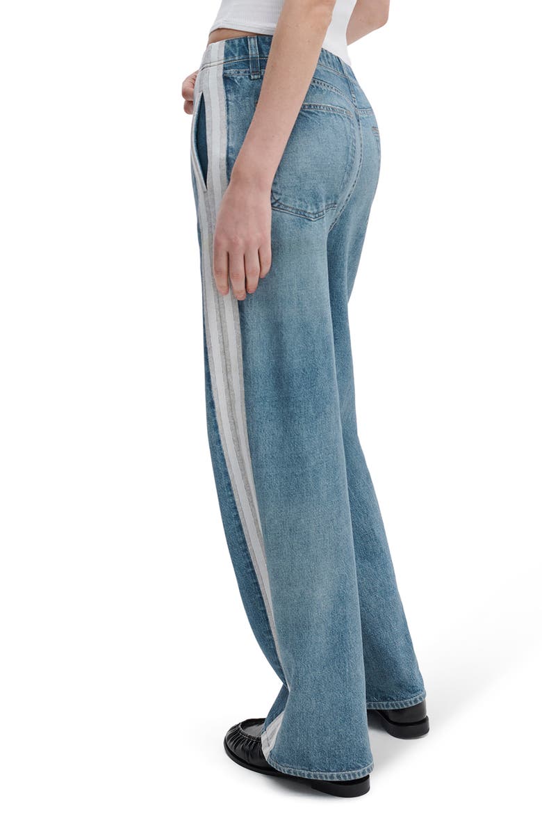 rag & bone rb Miramar Side Stripe Wide Leg Cotton Terry Sweatpant Jeans, Alternate, color, Sport