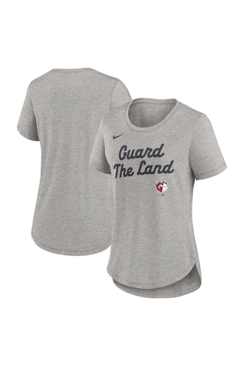 Women's Nike Heather Gray Cleveland Guardians Script Tri-Blend T-Shirt, Main, color, Heather Gray