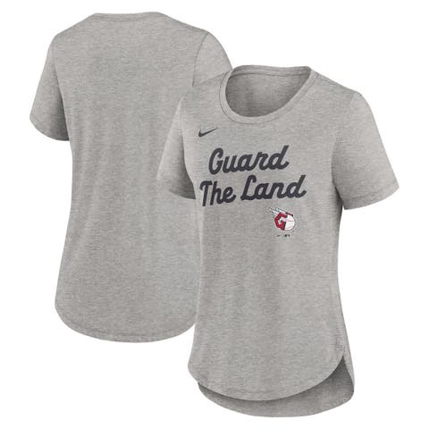 Women's Nike Heather Gray Cleveland Guardians Script Tri-Blend T-Shirt
