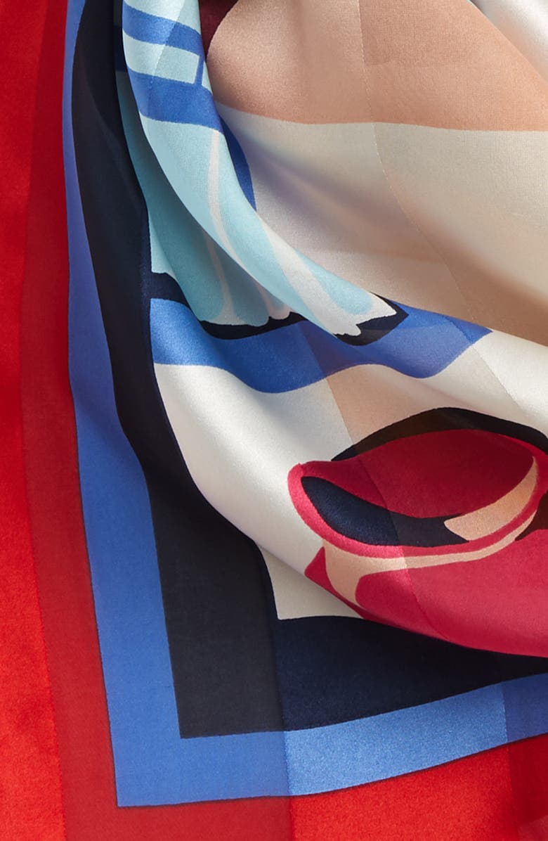 Tory Burch Above The Clouds Tassel Silk Scarf, Alternate, color, 