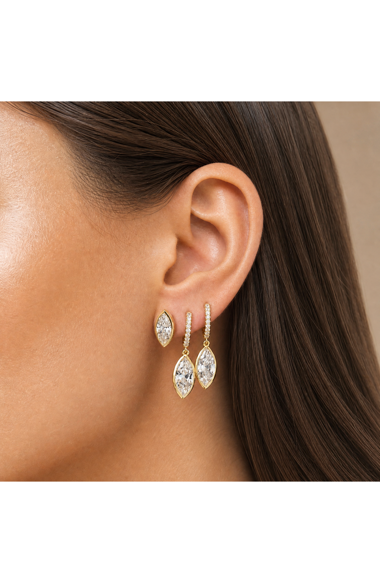 BY ADINA EDEN CZ Marquise Bezel Stud Earring, Alternate, color, Gold