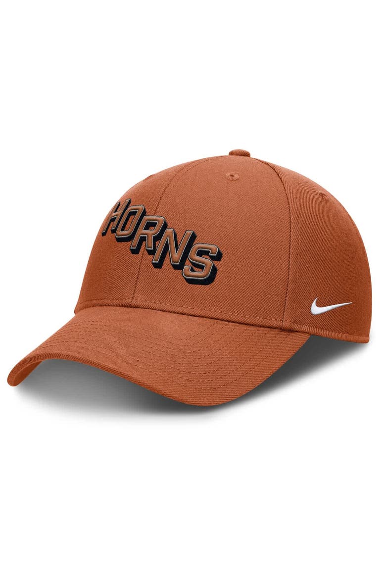 Men's Nike Texas Orange Texas Longhorns Slanted Primetime Rise Performance Adjustable Hat, Main, color, Burnt Orange