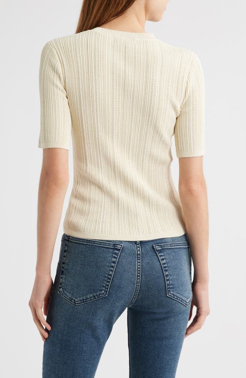 Rag & Bone Camryn Short Sleeve Rib Sweater In Neutral