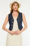 KanCan Shelley Stripe Tailored Vest