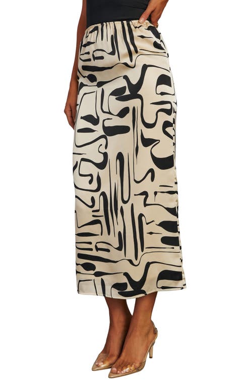 VICI COLLECTION VICI COLLECTION ROMANTIC MATCH ABSTRACT PRINT MIDI SKIRT