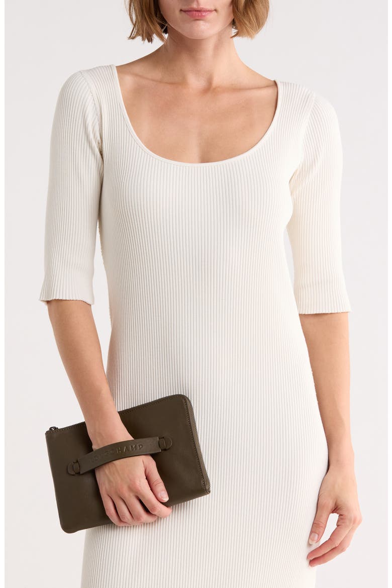 Leather Card Case, Alternate, color, KHAKI