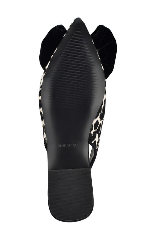 Nine West Junnie Genuine Calf Hair Pointed Toe Flat In Black