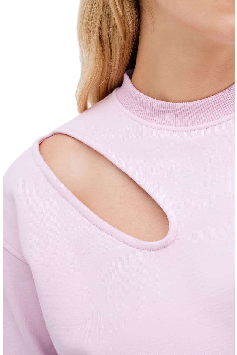 Bartlett Cutout Cotton Sweatshirt, Alternate, color, PINK