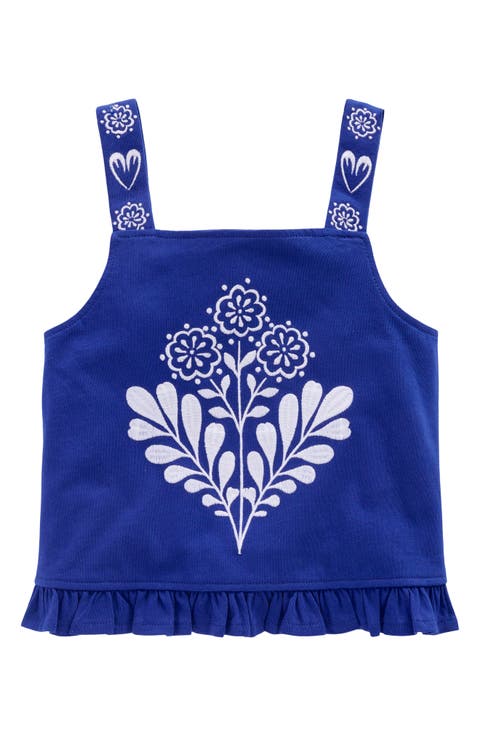 Kids' Embroidered Peplum Cotton Tank (Toddler, Little Kid & Big Kid)