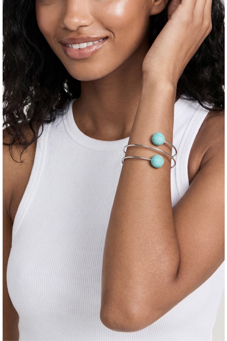 Summer Escape Cuff Bracelet, Alternate, color, TURQUOISE AND SILVER