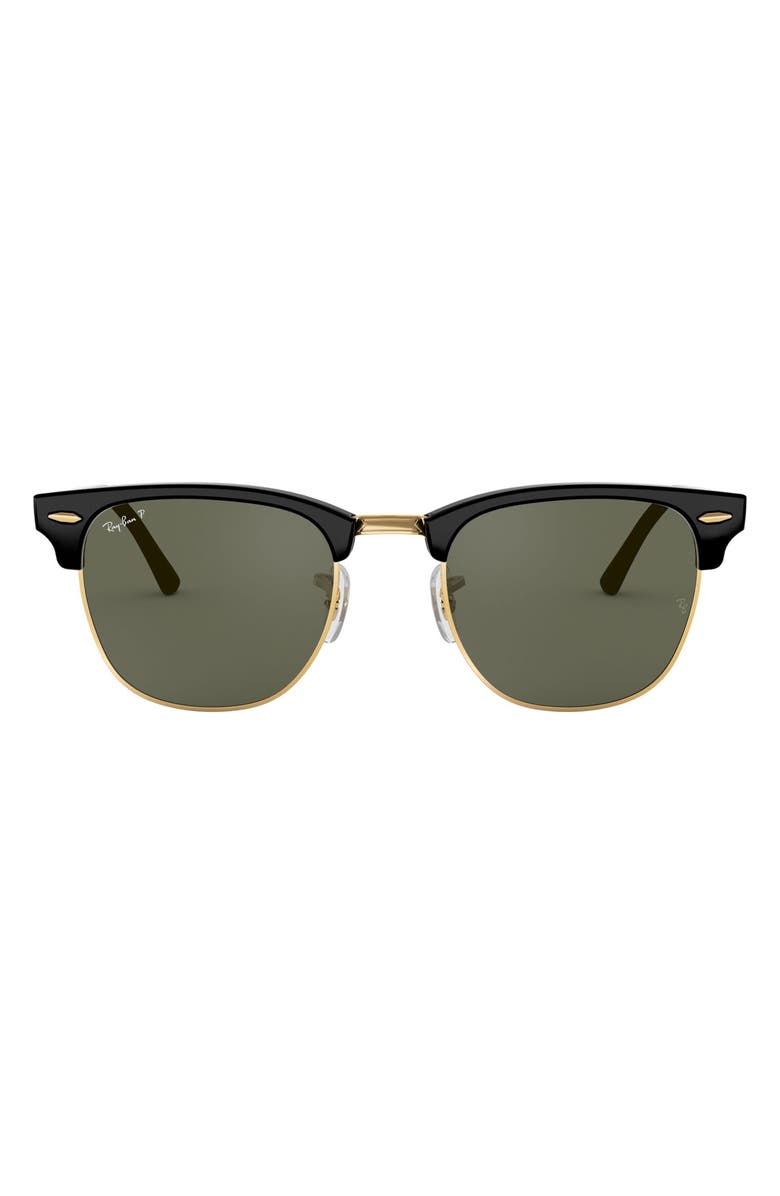 Ray-Ban Clubmaster 55mm Polarized Sunglasses, Main, color, Black