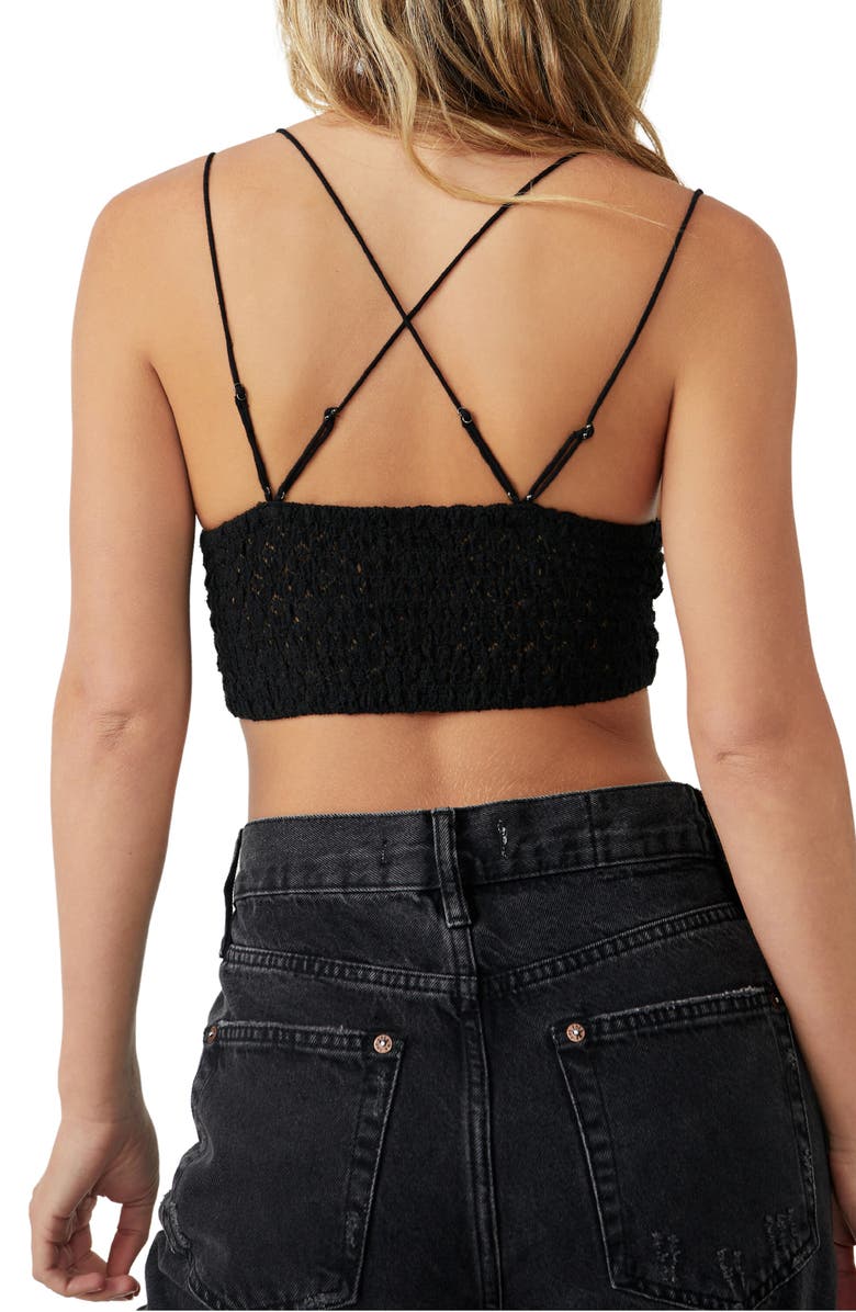 Free People Intimately FP Adella Longline Bralette, Alternate, color, Black